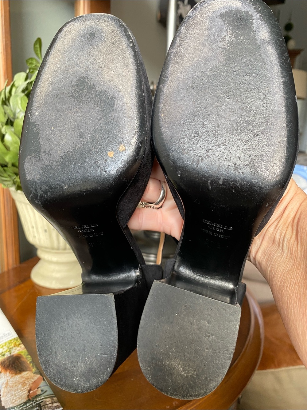 Laurence Dacade Paris Black Suede Mary Jane Block Heel Pumps 39 1/2. - Picture 13 of 13